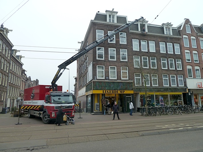 verhuizing van piano op verdieping in Amsterdam